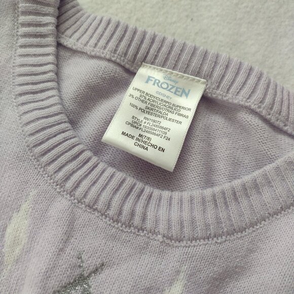 Disney Frozen Girls Sweater Dress M 7-8 Elsa Snowflakes Fairy Skirt Cosplay - Picture 2 of 8